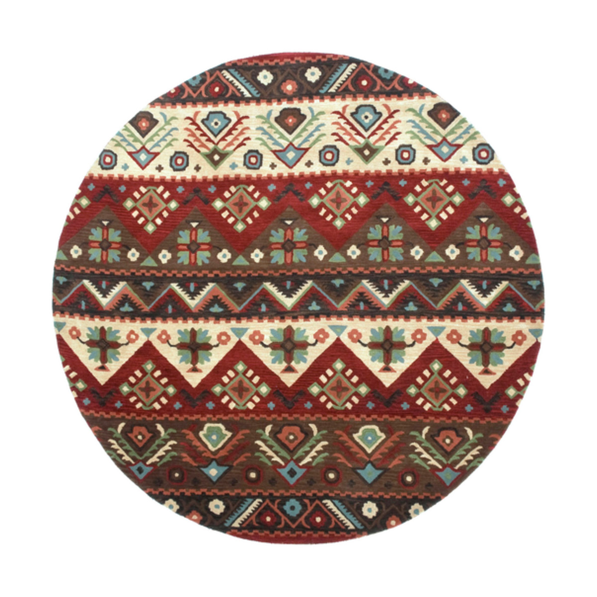 Creed 96 inch Dark Red/Dark Brown/Beige/Burnt Orange/Black Rugs, Wool
