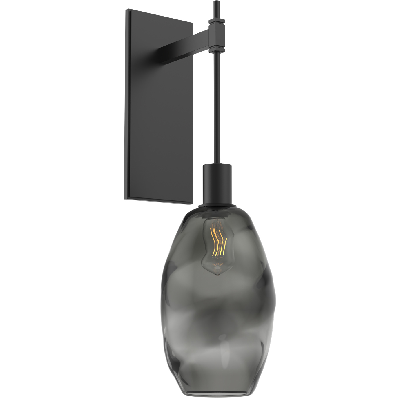 Ellisse 1 Light 6.5 inch Matte Black Indoor Sconce Wall Light in Ellisse Smoke, Tempo