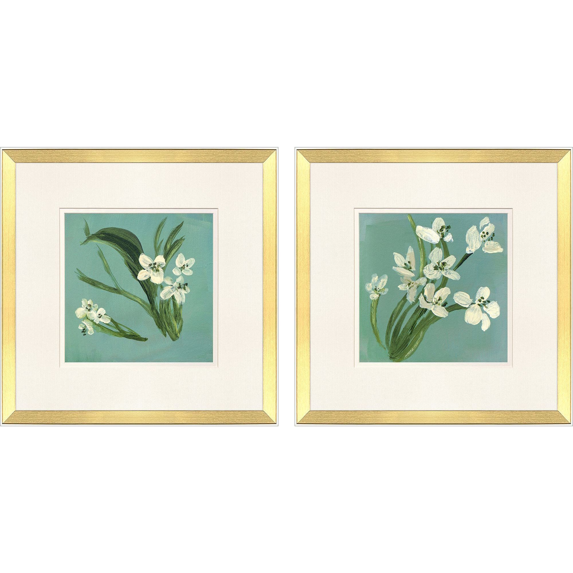 Propac White and Green and Teal Framed Art, Propac
