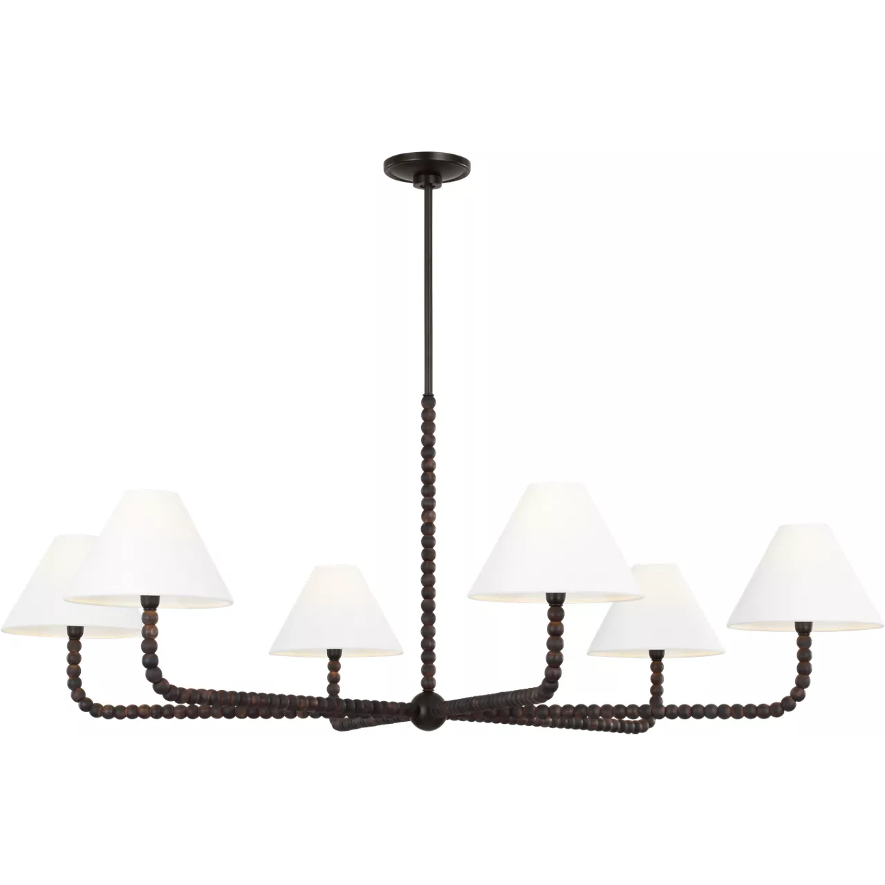 C&M by Chapman & Myers Fiona 6 Light 50 inch Aged Iron Chandelier Ceiling Light