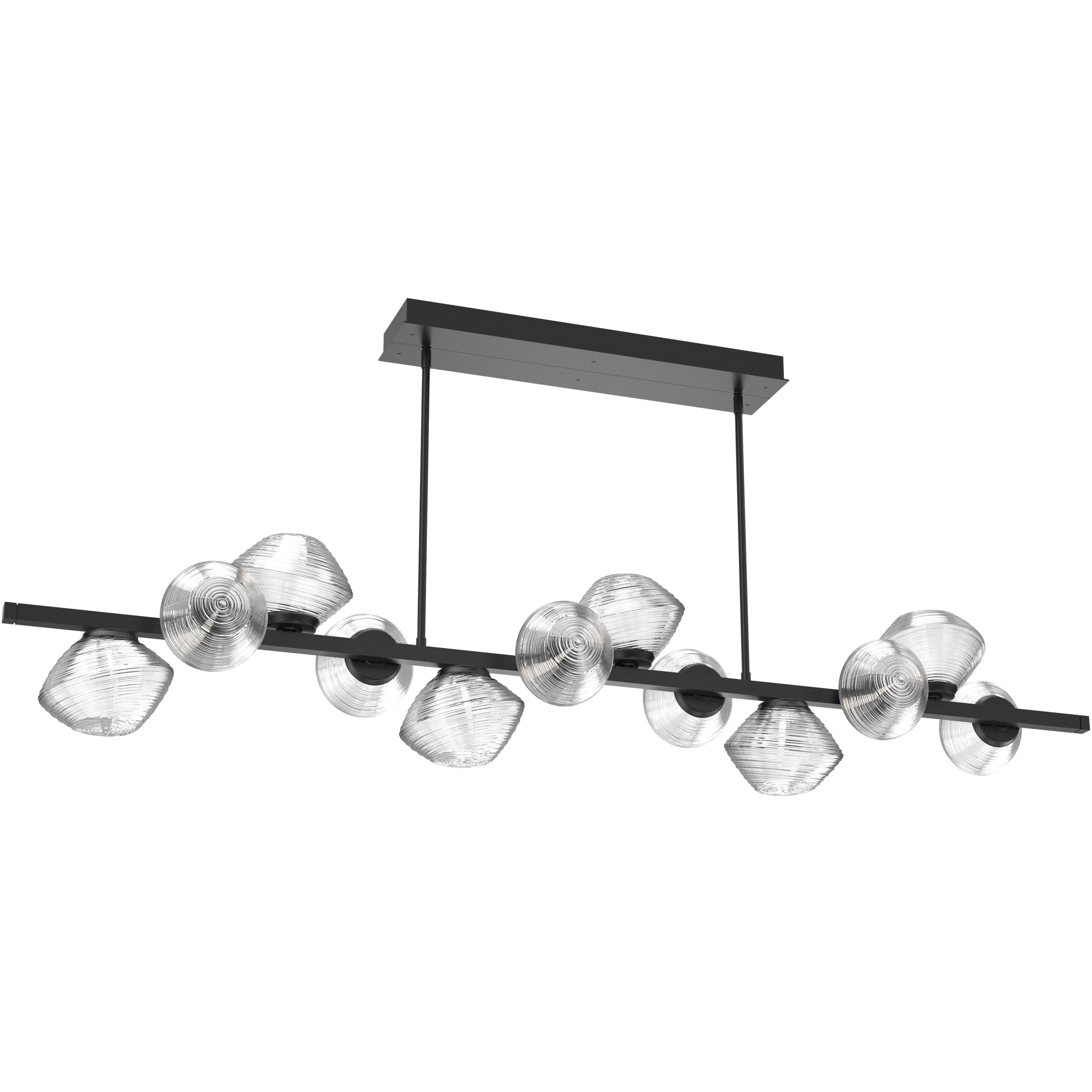 Mesa LED 72 inch Matte Black Chandelier Ceiling Light in Clear, 2700K LED, Twisted Branch