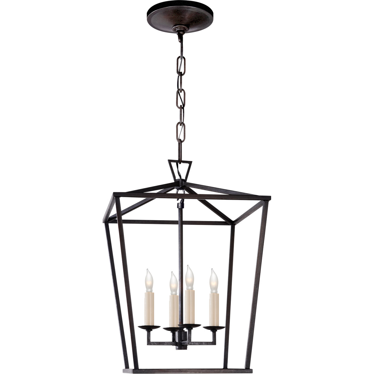 Chapman & Myers Darlana 4 Light 12.5 inch Aged Iron Lantern Pendant Ceiling Light, Small