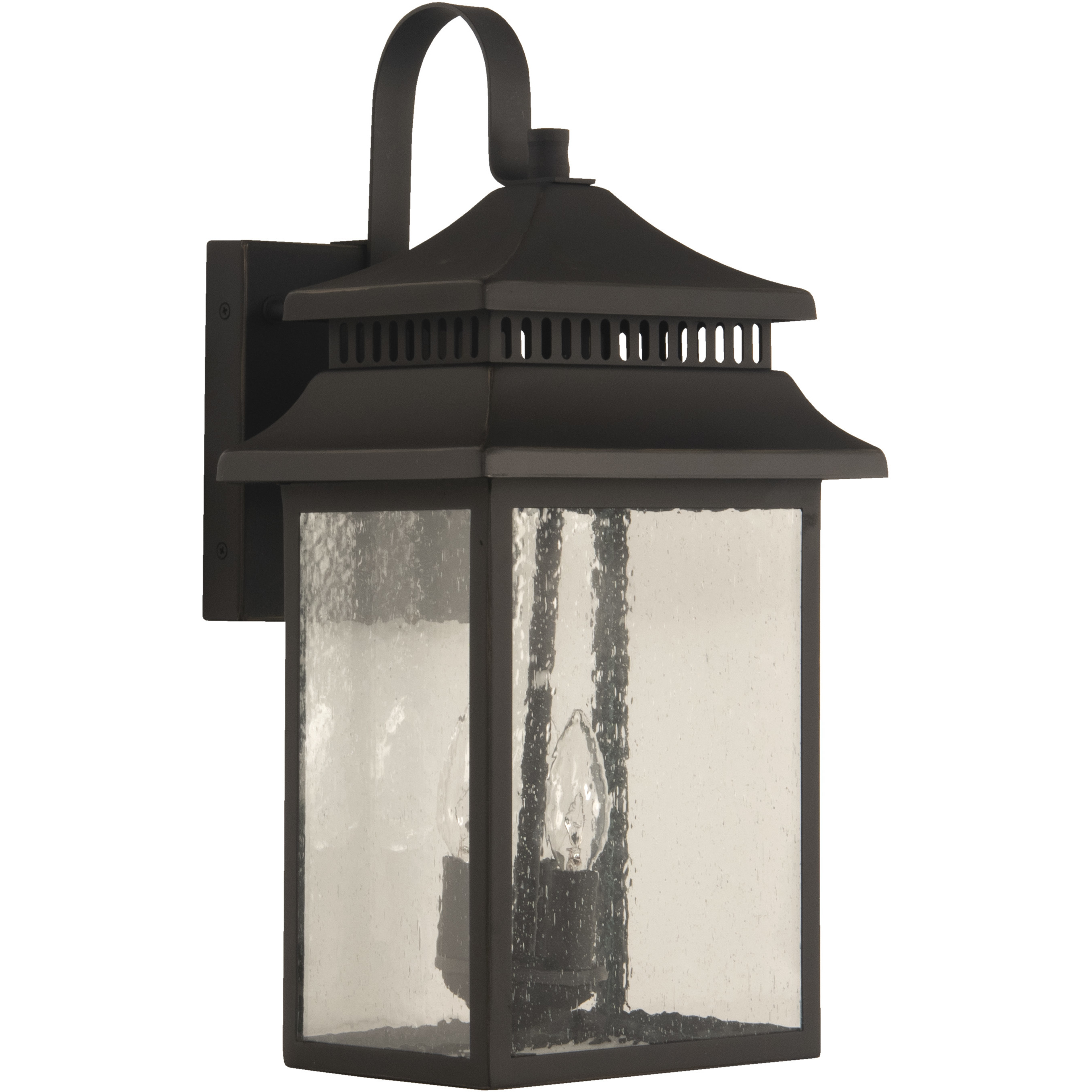 Crossbend 3 Light 20 inch Dark Bronze Gilded Outdoor Wall Mount