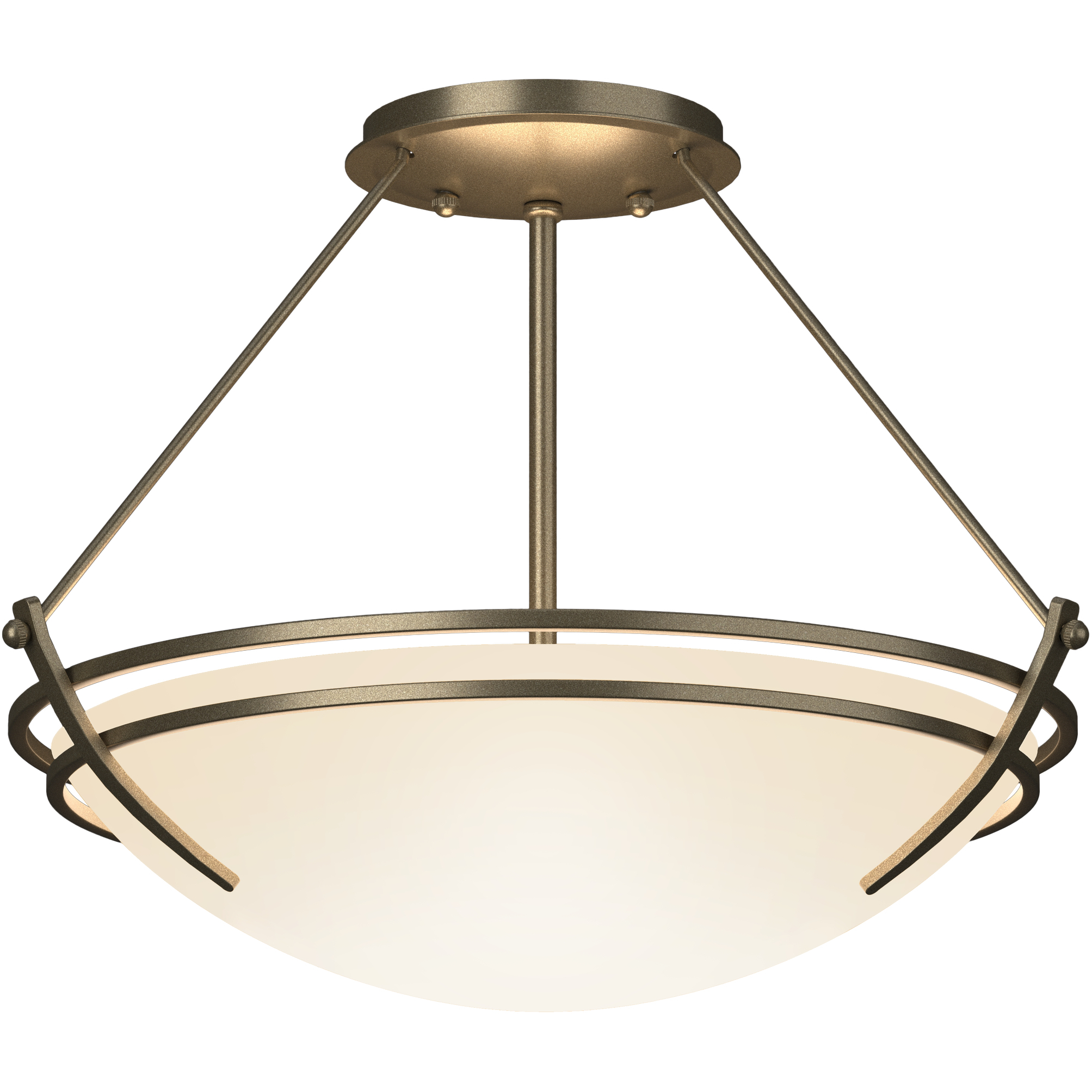 Presidio Tryne 2 Light 16.4 inch Soft Gold Semi-Flush Ceiling Light in Opal