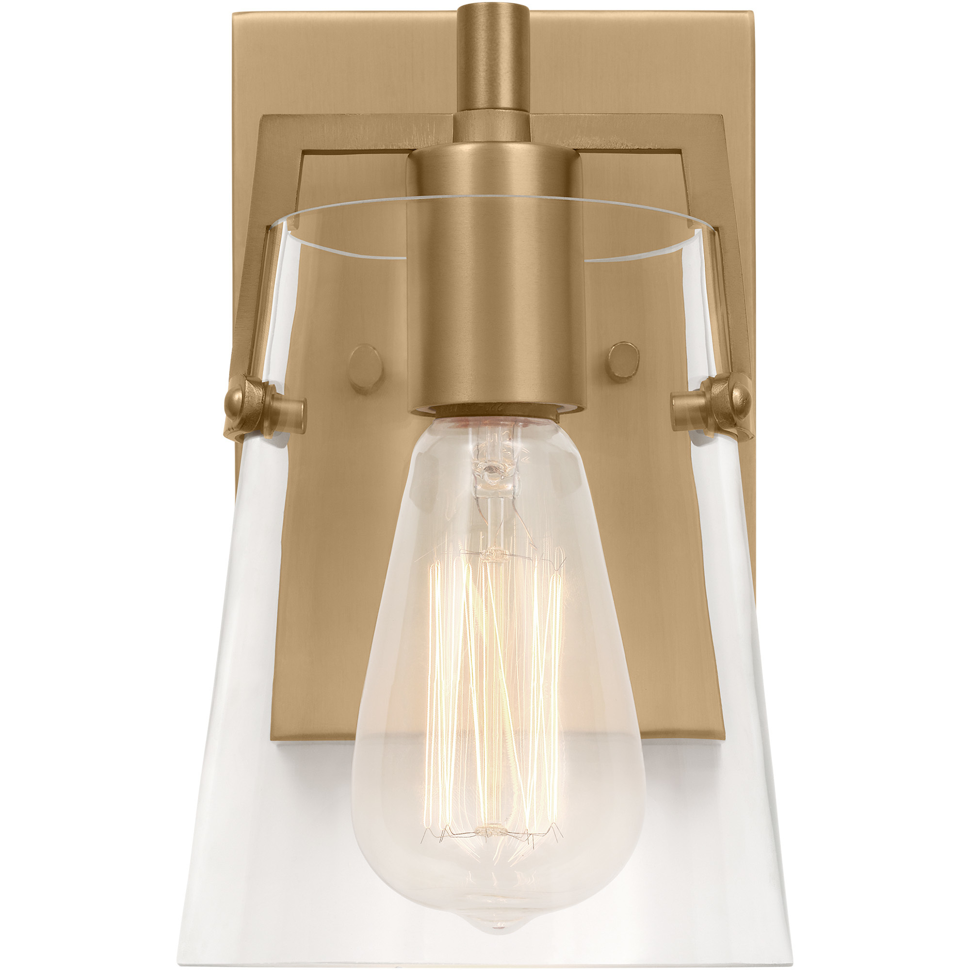 Drew & Jonathan Crofton 1 Light 5.25 inch Satin Brass Sconce Wall Light in Clear Glass