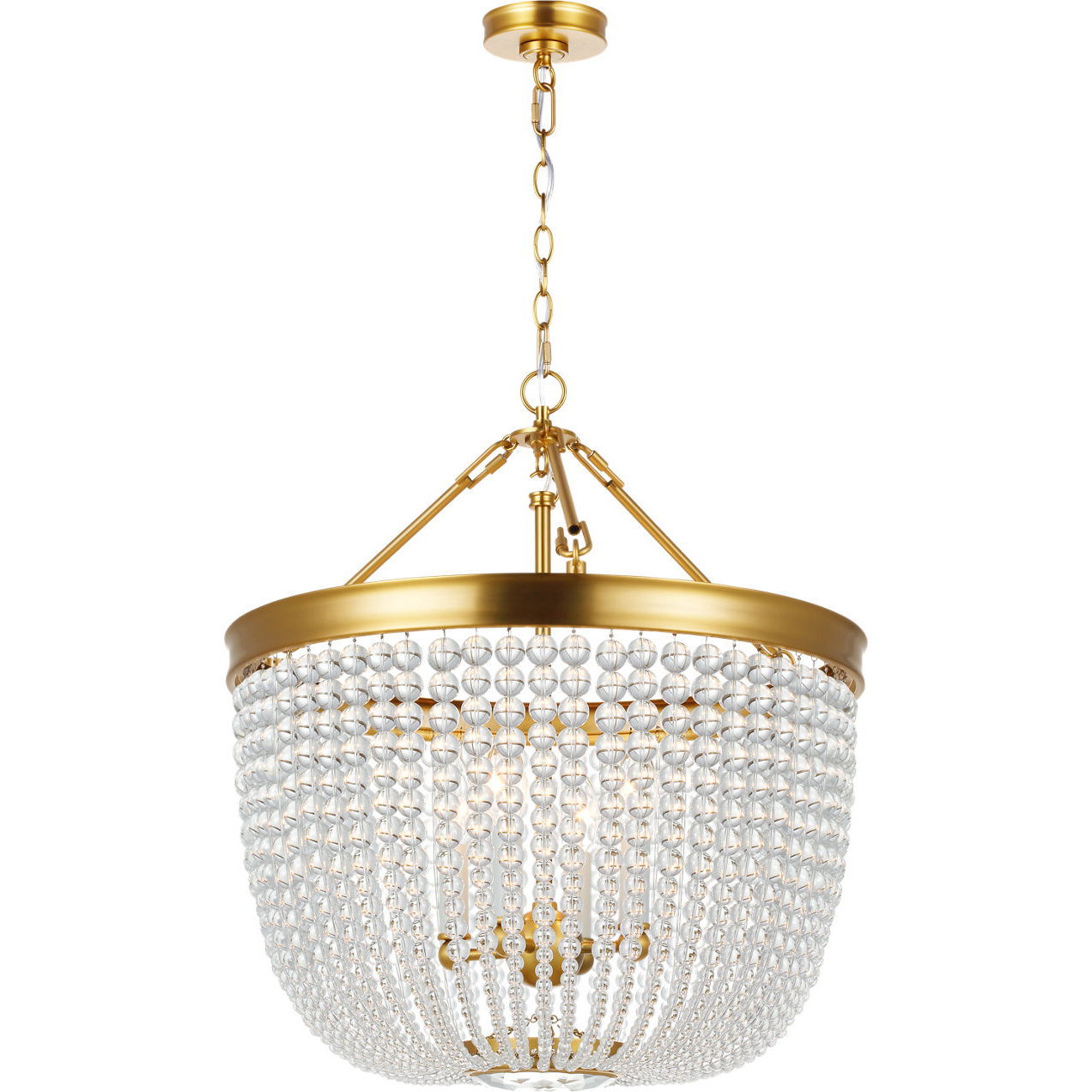 C&M by Chapman & Myers Summerhill 4 Light 25 inch Burnished Brass Pendant Ceiling Light