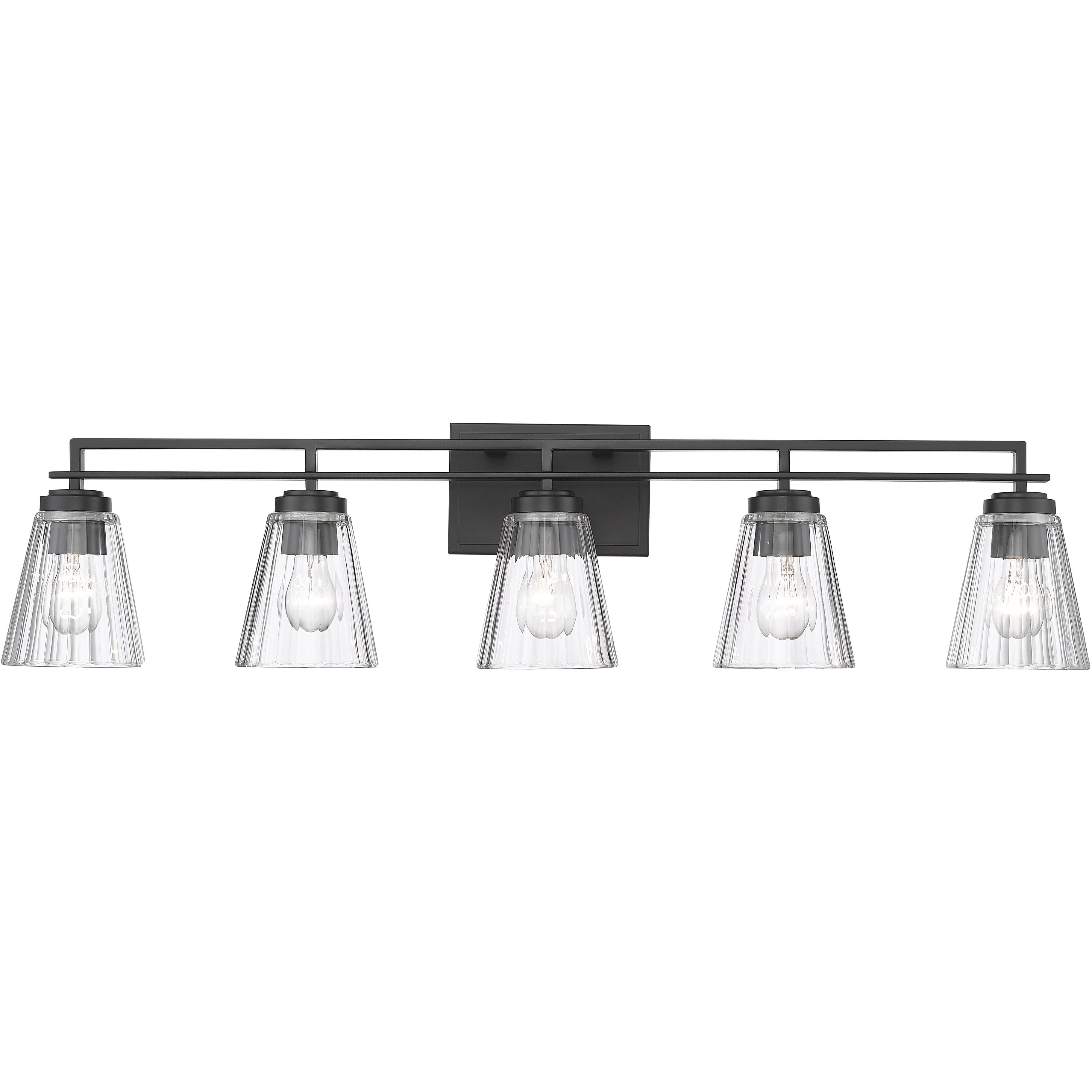 Lyna 5 Light 38.75 inch Matte Black Vanity Wall Light