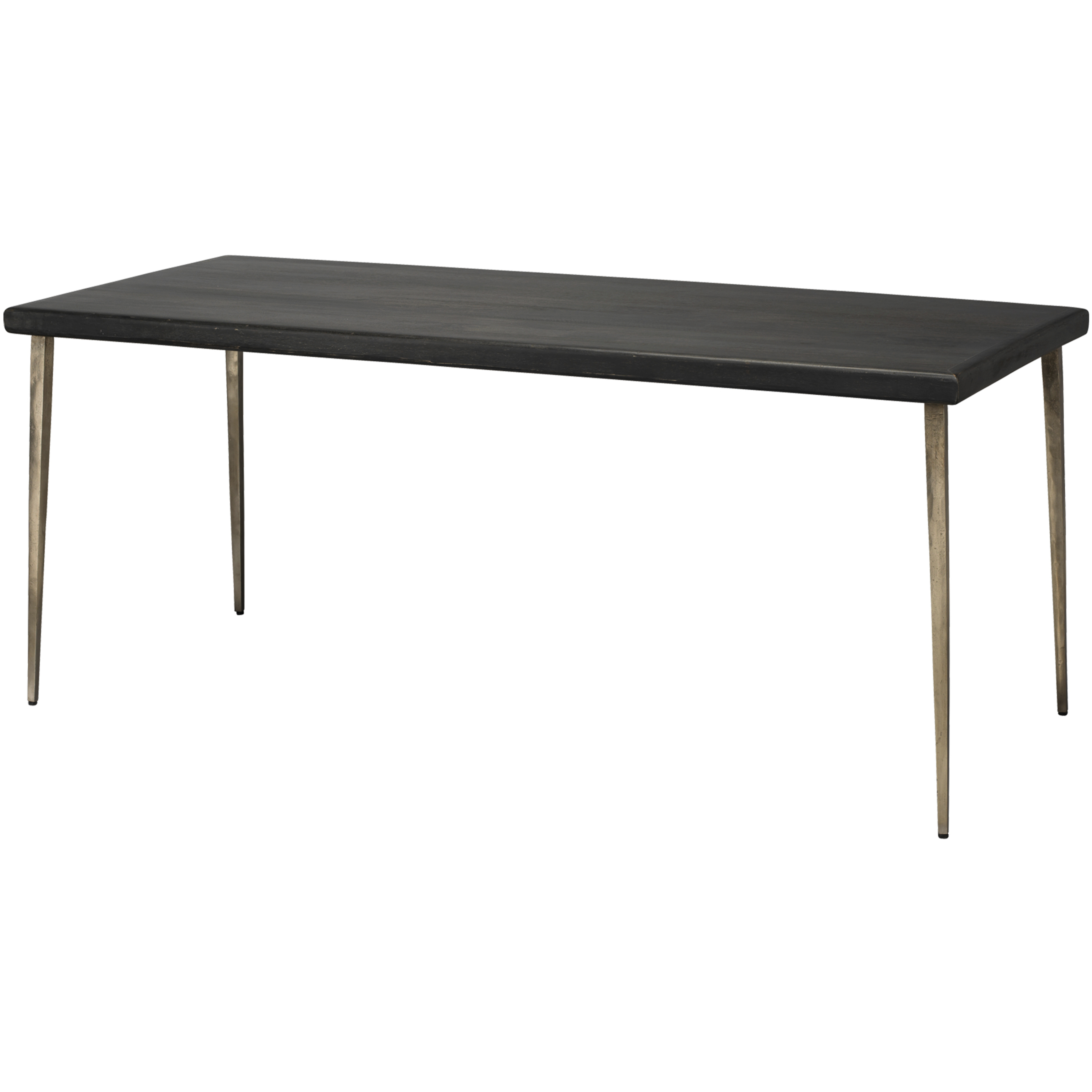 Farmhouse 72 X 30 inch Dark Wood & Antique Silver Legs Dining Table in Dark Wood and Antique Silver Legs