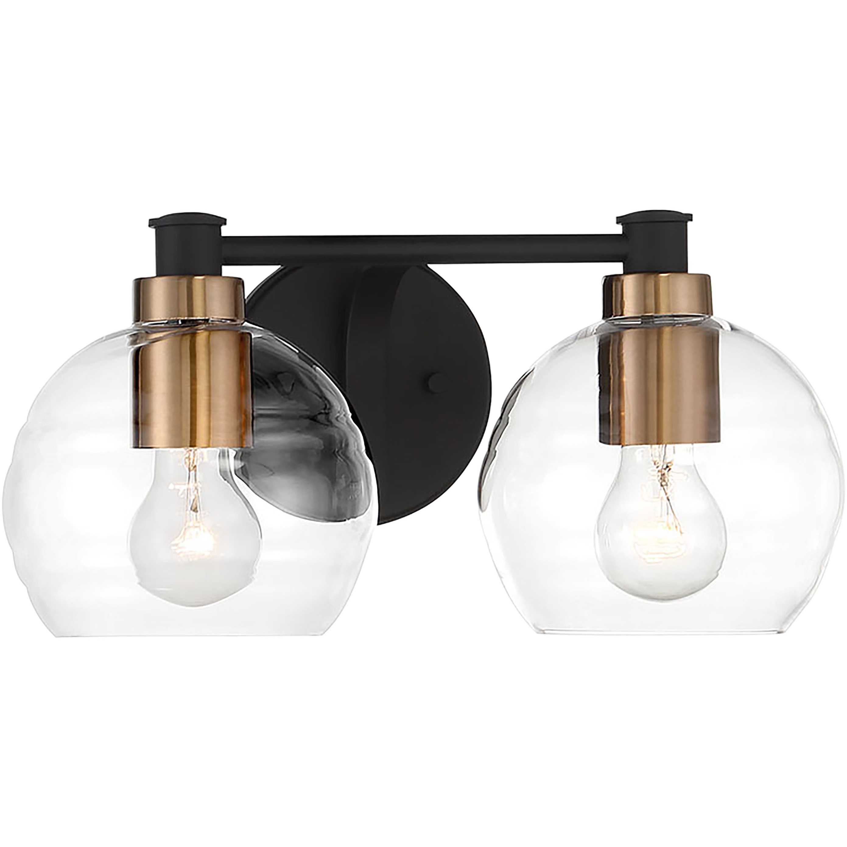 Keyport 2 Light 15 inch Sand Coal/Natural Brushed Br Bath Light Wall Light