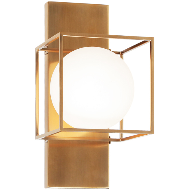 Squircle 1 Light 6.75 inch Aged Gold Brass Wall Sconce Wall Light