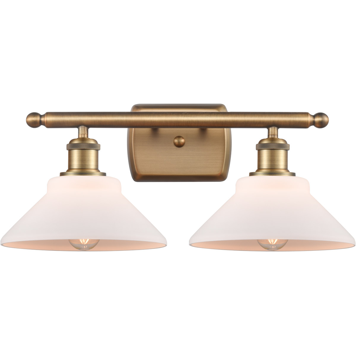 Ballston Orwell LED 18 inch Brushed Brass Bath Vanity Light Wall Light in Matte White Glass, Ballston