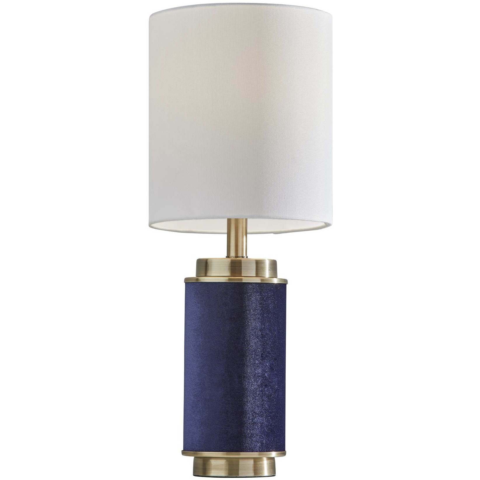 Adesso 150107 Marsha 22 inch 60.00 watt Antique Brass with Navy Blue