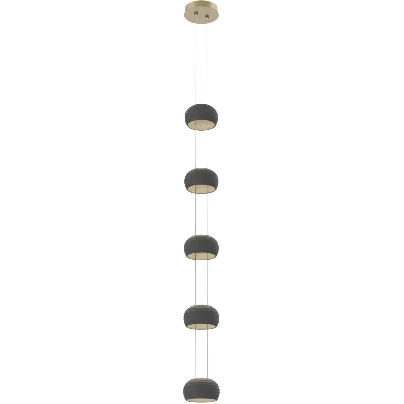Torno LED 6.4 inch Gilded Brass with Charcoal Stack Pendant Ceiling Light