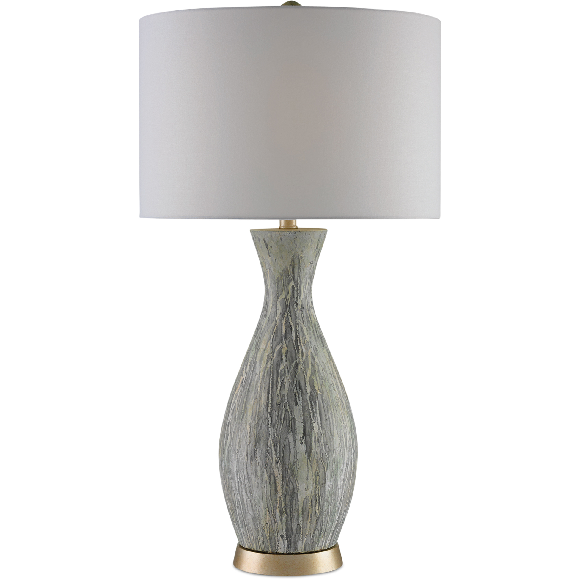 Rana 32 inch 150 watt Light Green White Silver Leaf Table Lamp Portable Light
