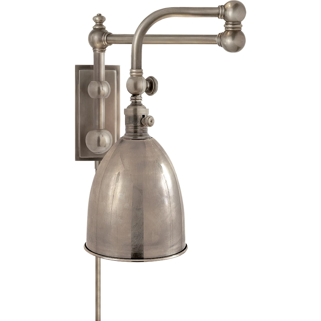 Chapman & Myers Pimlico 28 inch 60 watt Antique Nickel Double Swing Arm Wall Light