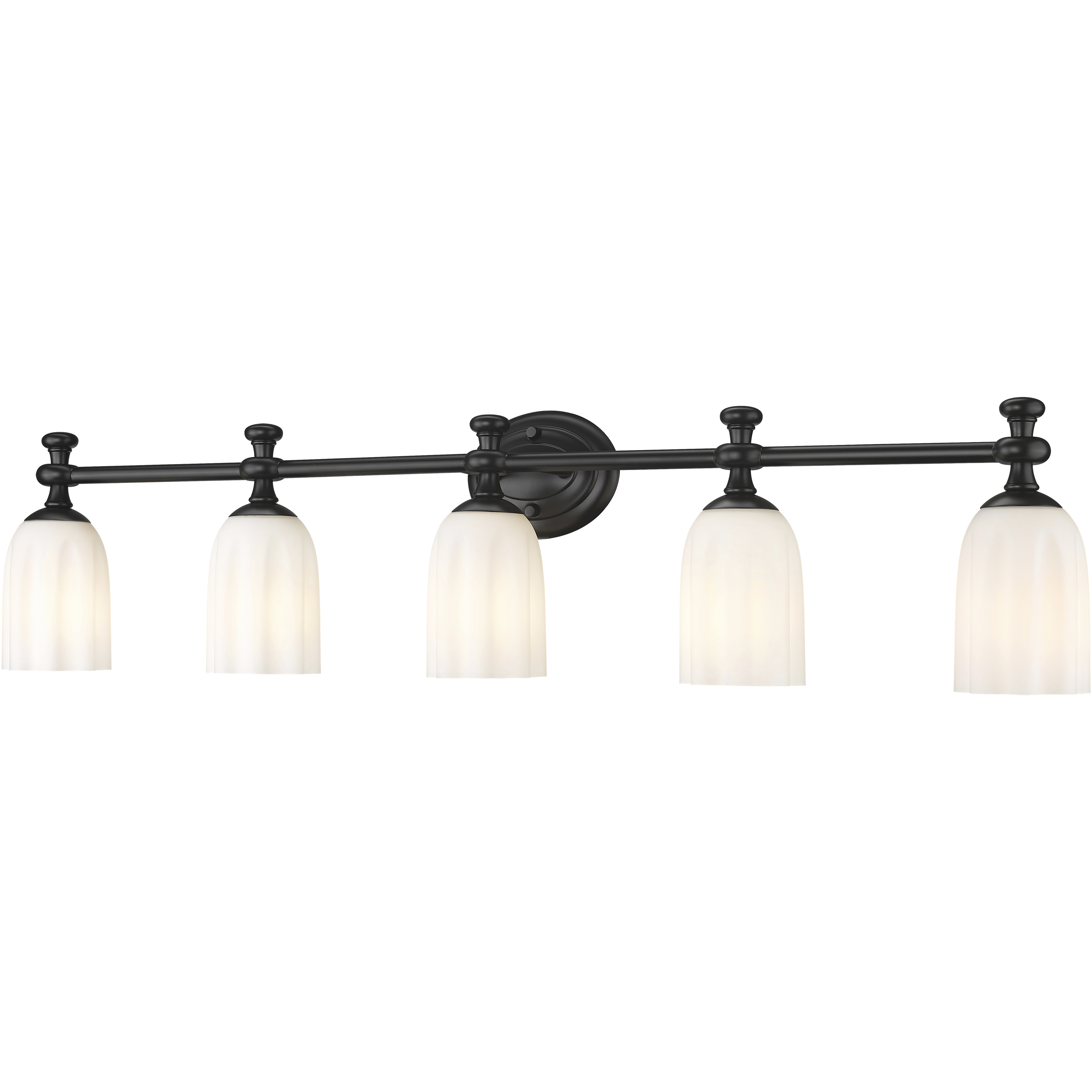 Orion 5 Light 40.25 inch Matte Black Bath Vanity Light Wall Light