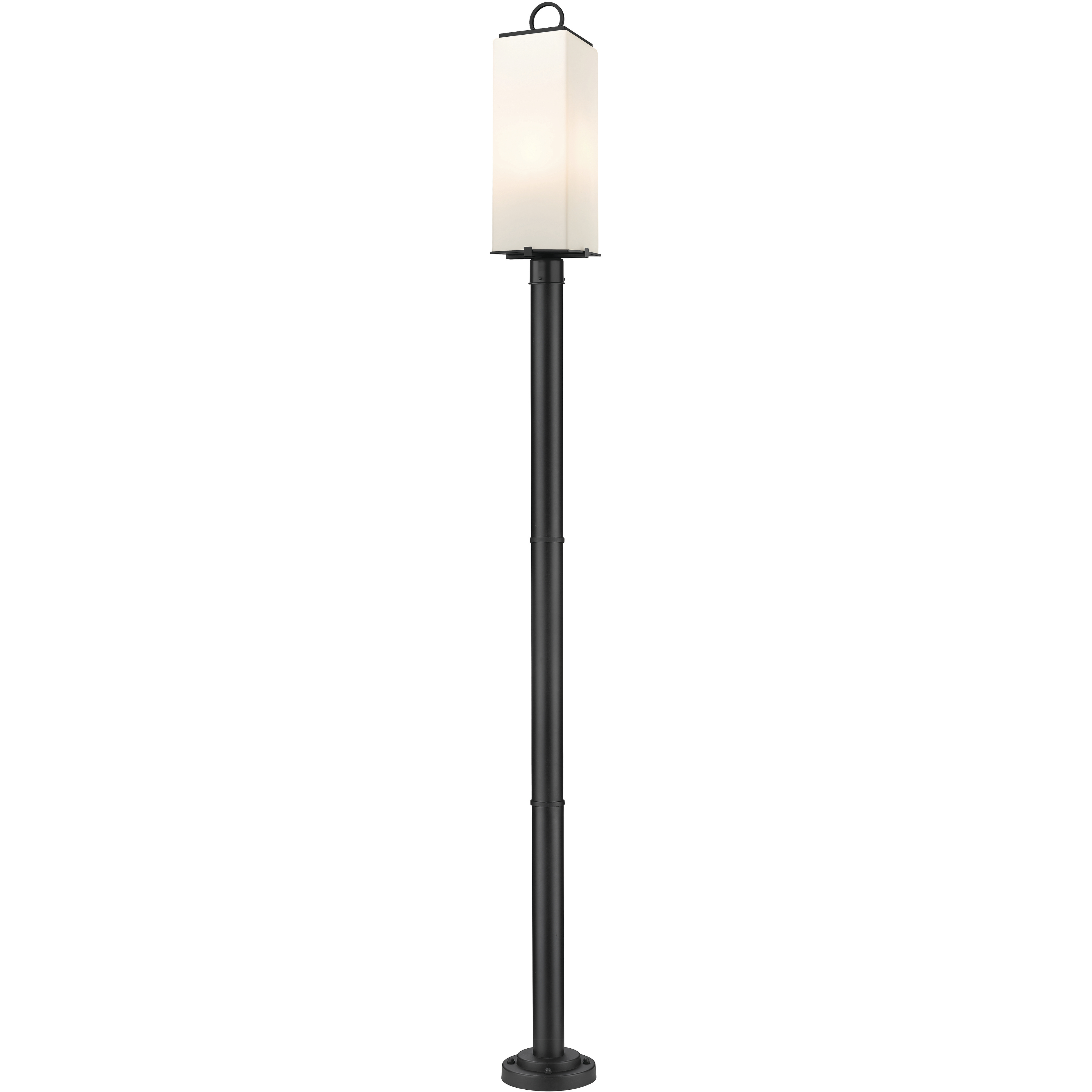 Sana 3 Light 100.25 inch Black Outdoor Post Mounted Fixture in White Opal Glass