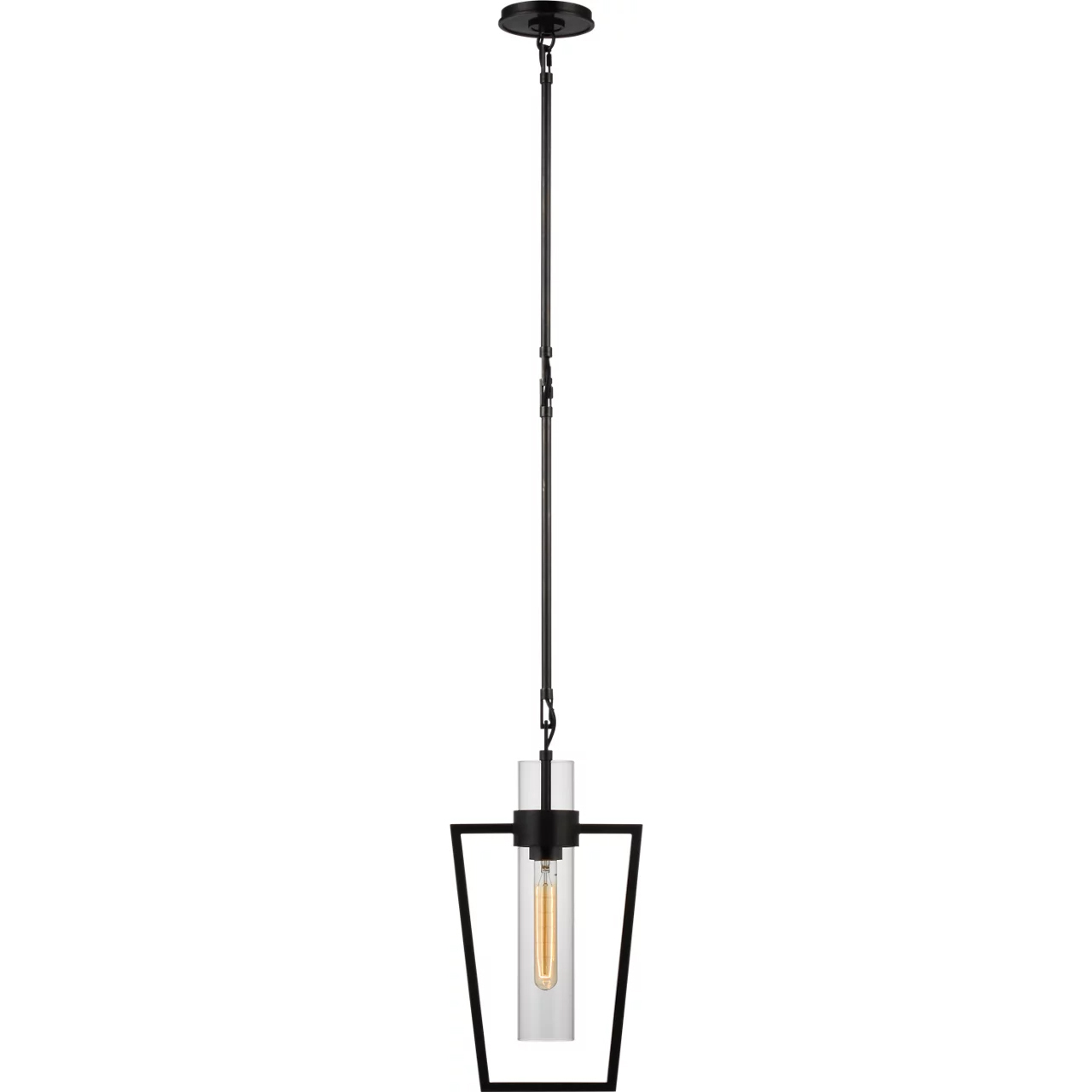 Ian K. Fowler Presidio LED 9.25 inch Bronze Caged Pendant Ceiling Light in Clear Glass, Petite