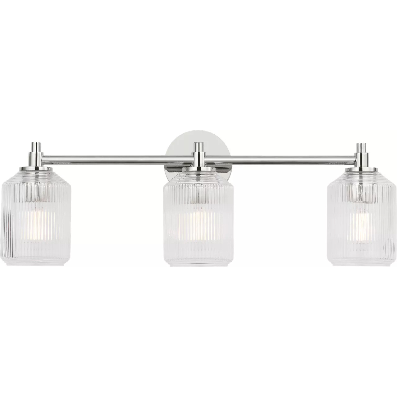 C&M by Chapman & Myers Barstow 3 Light 25.5 inch Polished Nickel Bath Vanity Wall Light