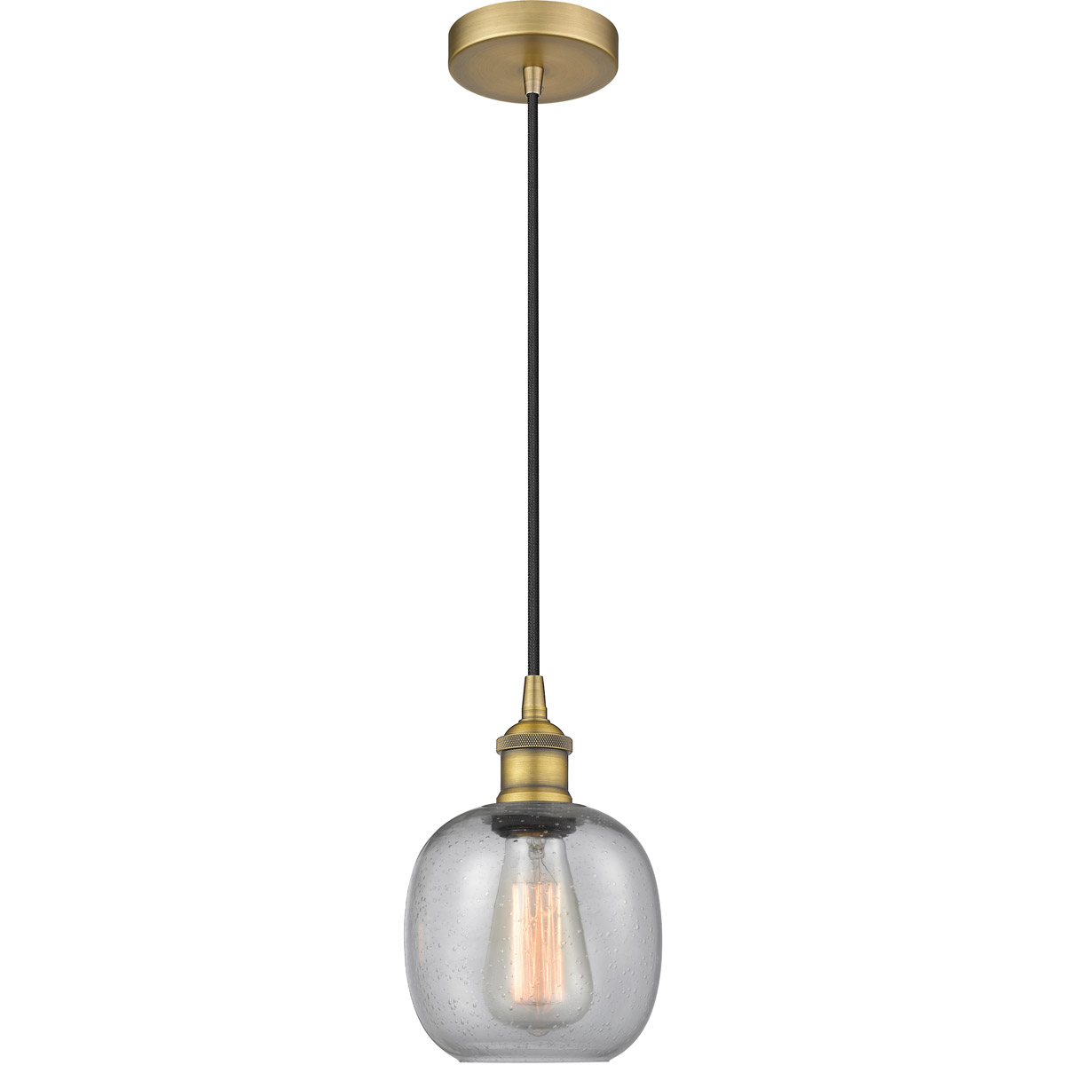 Edison Belfast 1 Light 6 inch Brushed Brass Mini Pendant Ceiling Light