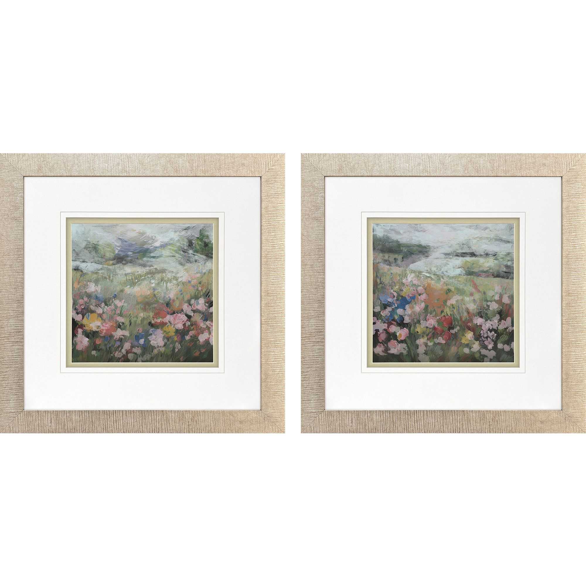 Meadow Sweep Green and Pink and Yellow and Blue Framed Art, Propac