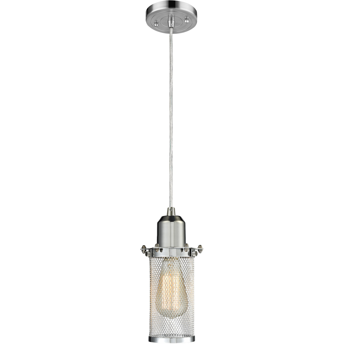 Austere Quincy Hall LED 4.5 inch Polished Chrome Mini Pendant Ceiling Light in Silver, Austere