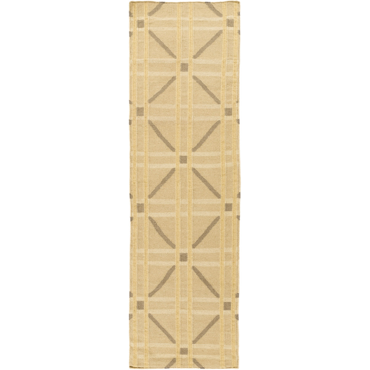 Sheffield Market 96 X 30 inch Dark Brown, Bright Yellow, Butter, Khaki Rug
