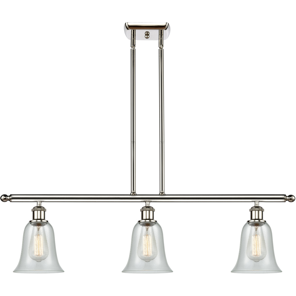Ballston Hanover LED 36 inch Polished Nickel Island Light Ceiling Light in Fishnet Glass, Ballston