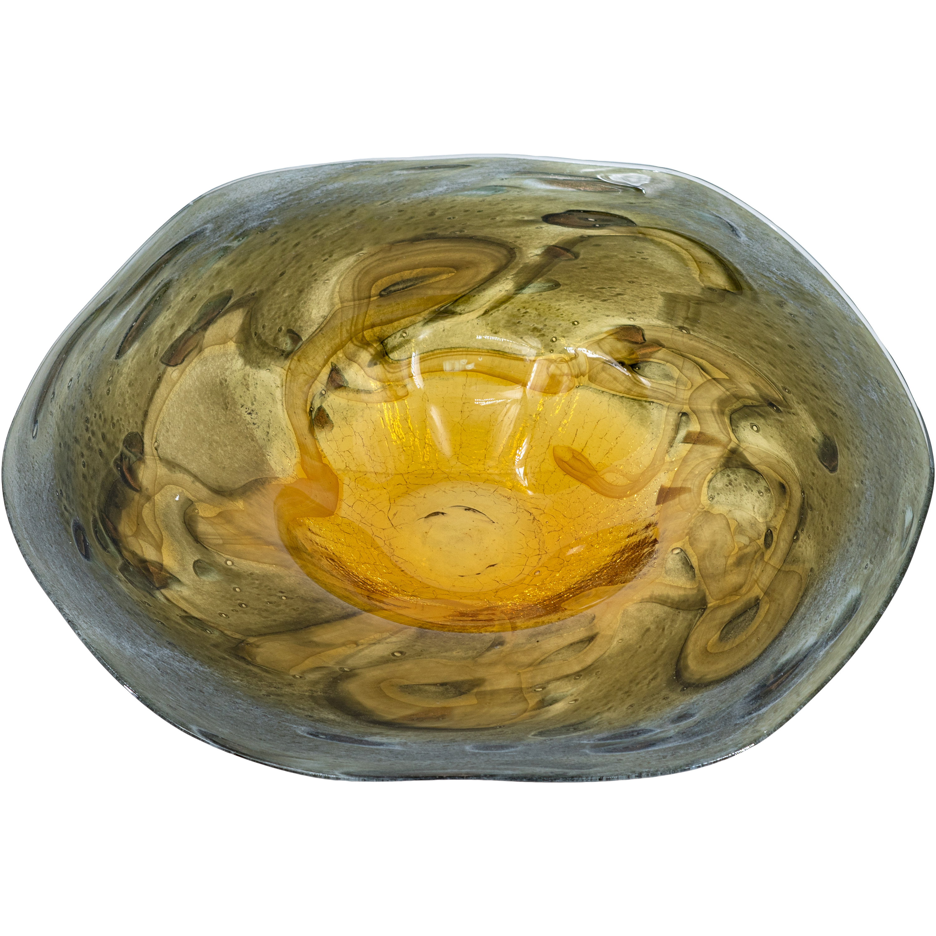 Anita 14.2 inch Amber and Gray Plate