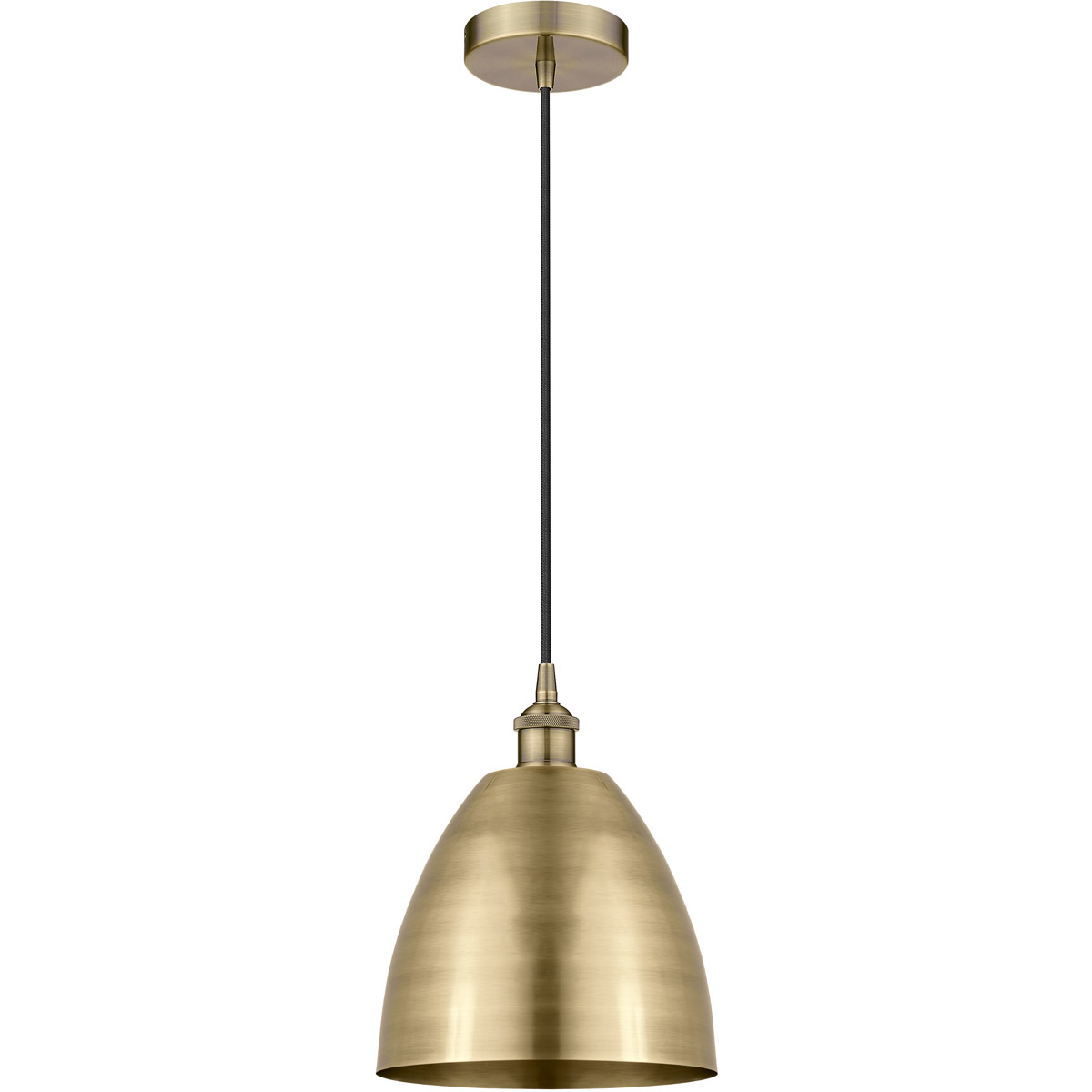 Edison Dome LED 9 inch Antique Brass Mini Pendant Ceiling Light