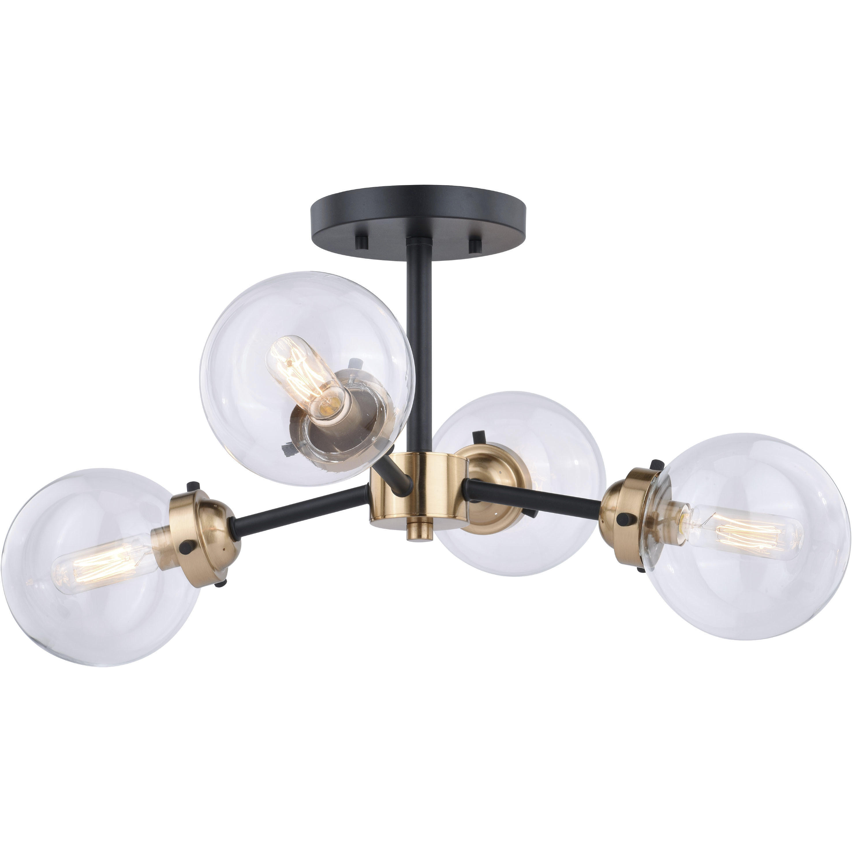 Orbit LED 20 inch Muted Brass and Oil Rubbed Bronze Semi-Flush Mount Ceiling Light
