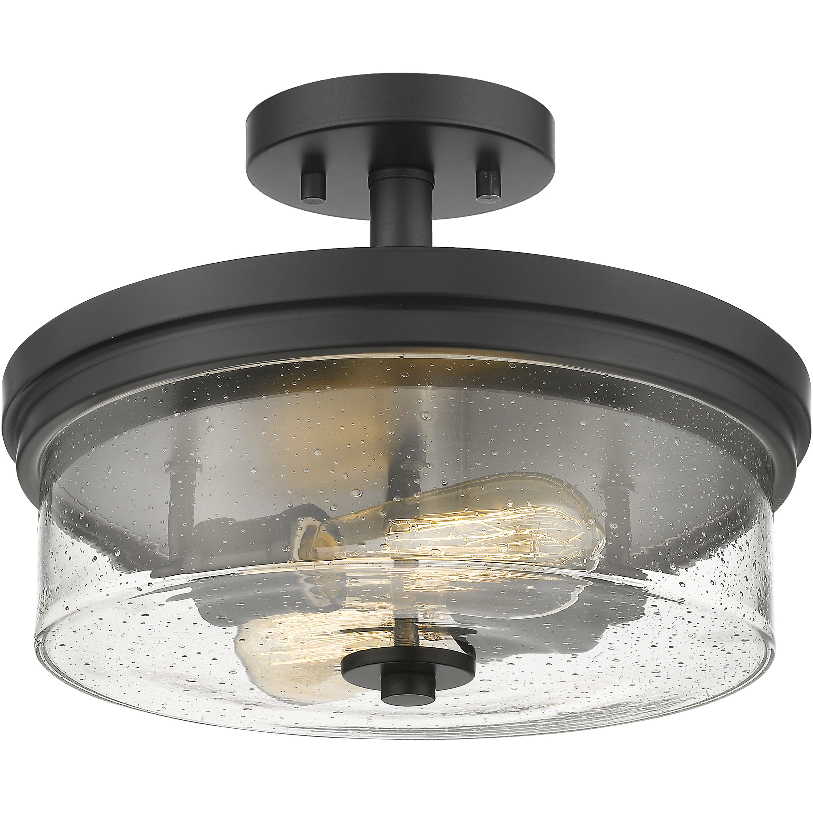 Bohin 2 Light 13 inch Matte Black Semi Flush Mount Ceiling Light