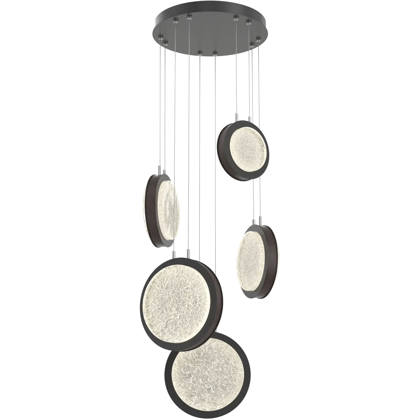 Iris LED 20 inch Matte Black with Cocoa Multi-Pendant Ceiling Light
