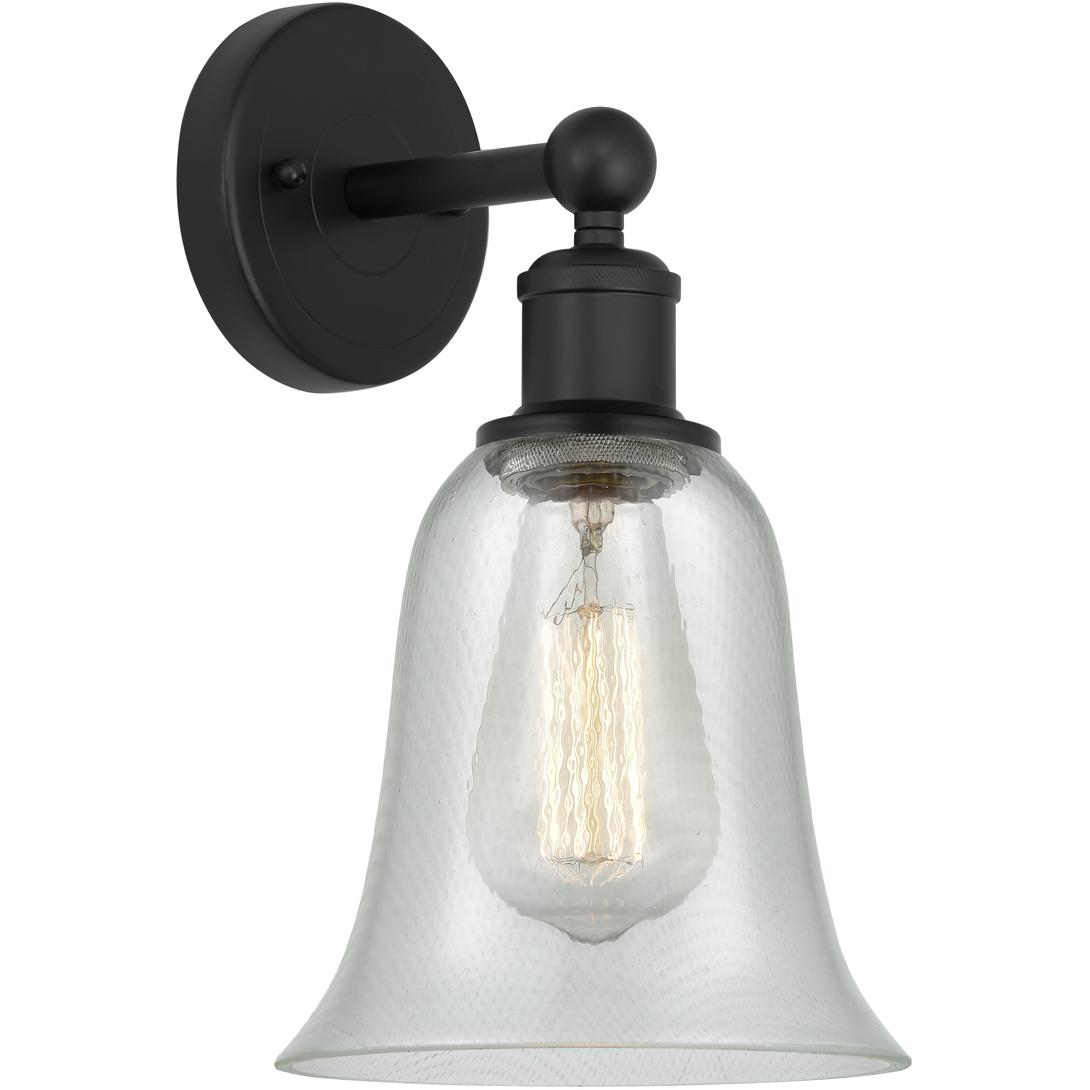 Edison Hanover 1 Light 6.25 inch Matte Black Sconce Wall Light in Fishnet Glass