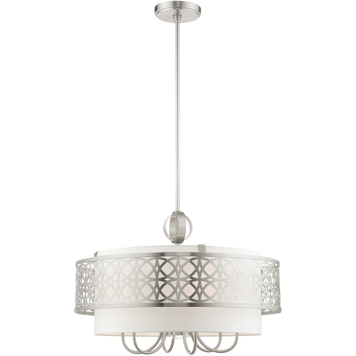 Calinda 7 Light 24.75 inch Brushed Nickel Pendant Chandelier Ceiling Light