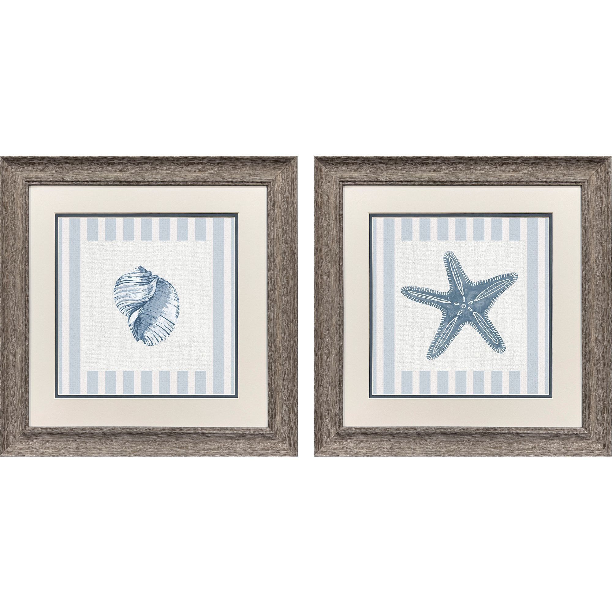 Ocean Finds Blue and Gray Framed Art, Propac