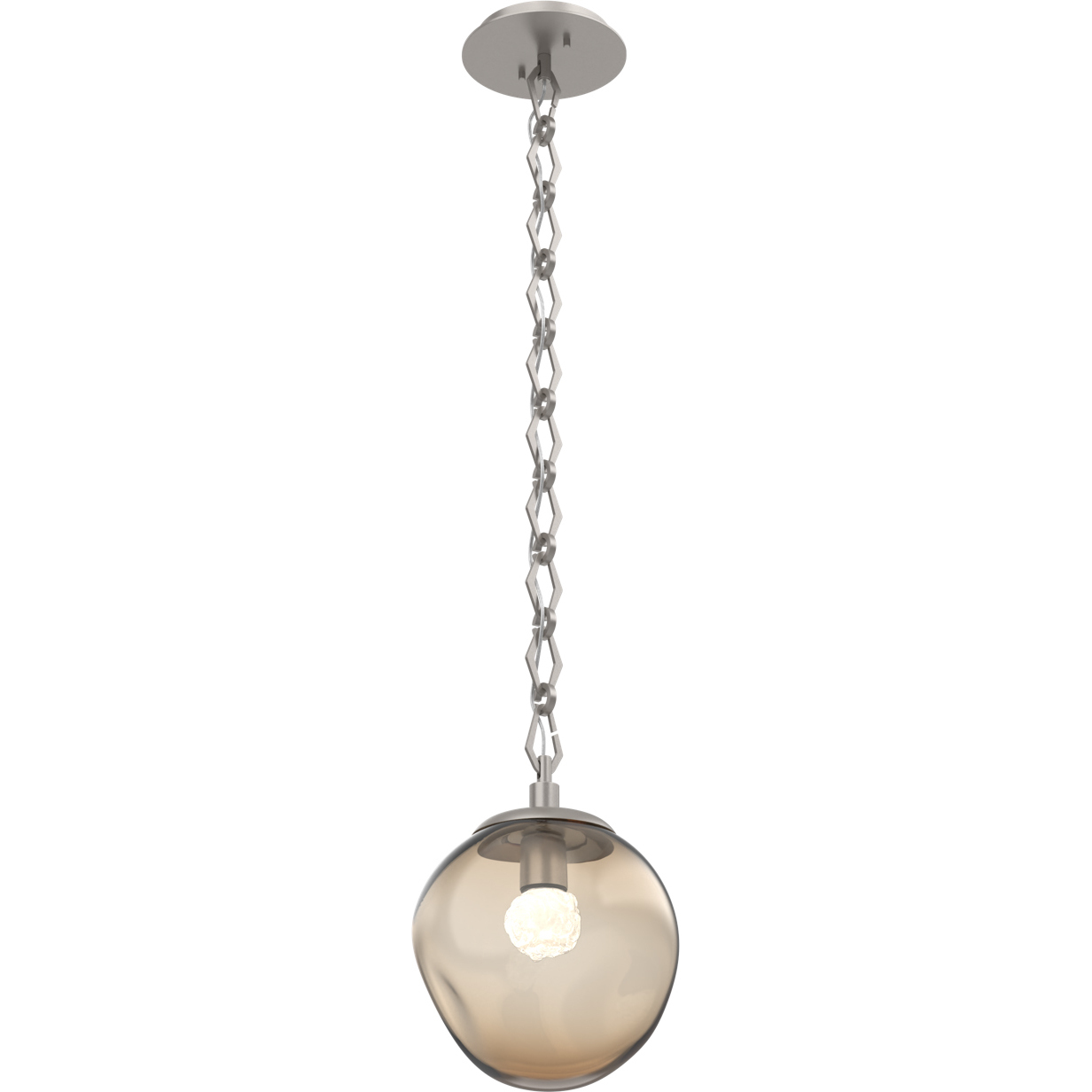 Aster LED 9.7 inch Beige Silver Pendant Ceiling Light in Bronze, 2700K LED, Diamond Chain