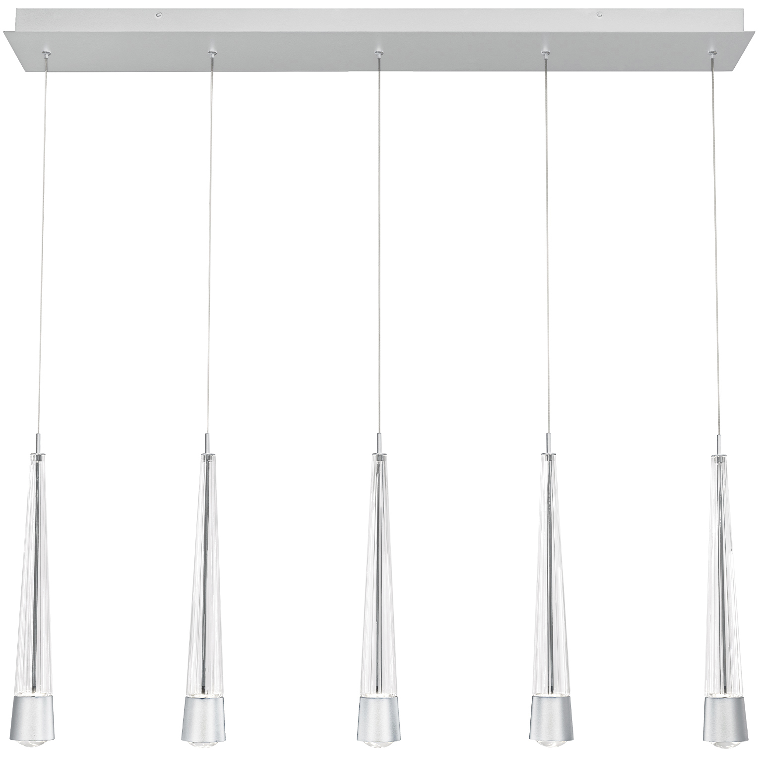 Quill LED 4.88 inch Chrome Multi-Light Pendant Ceiling Light, dweLED