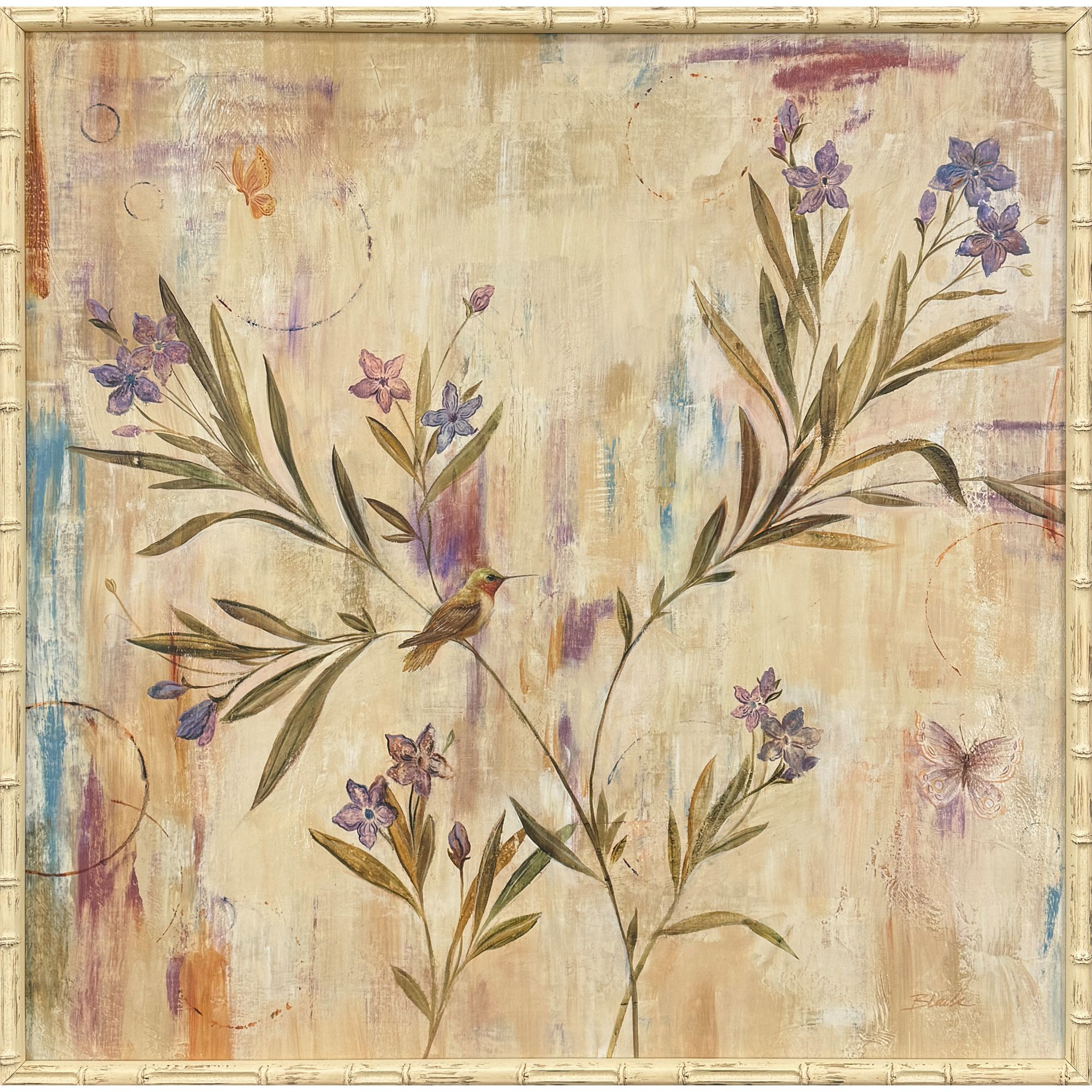 Ruby I Purple and Beige and Green and Rust Framed Art