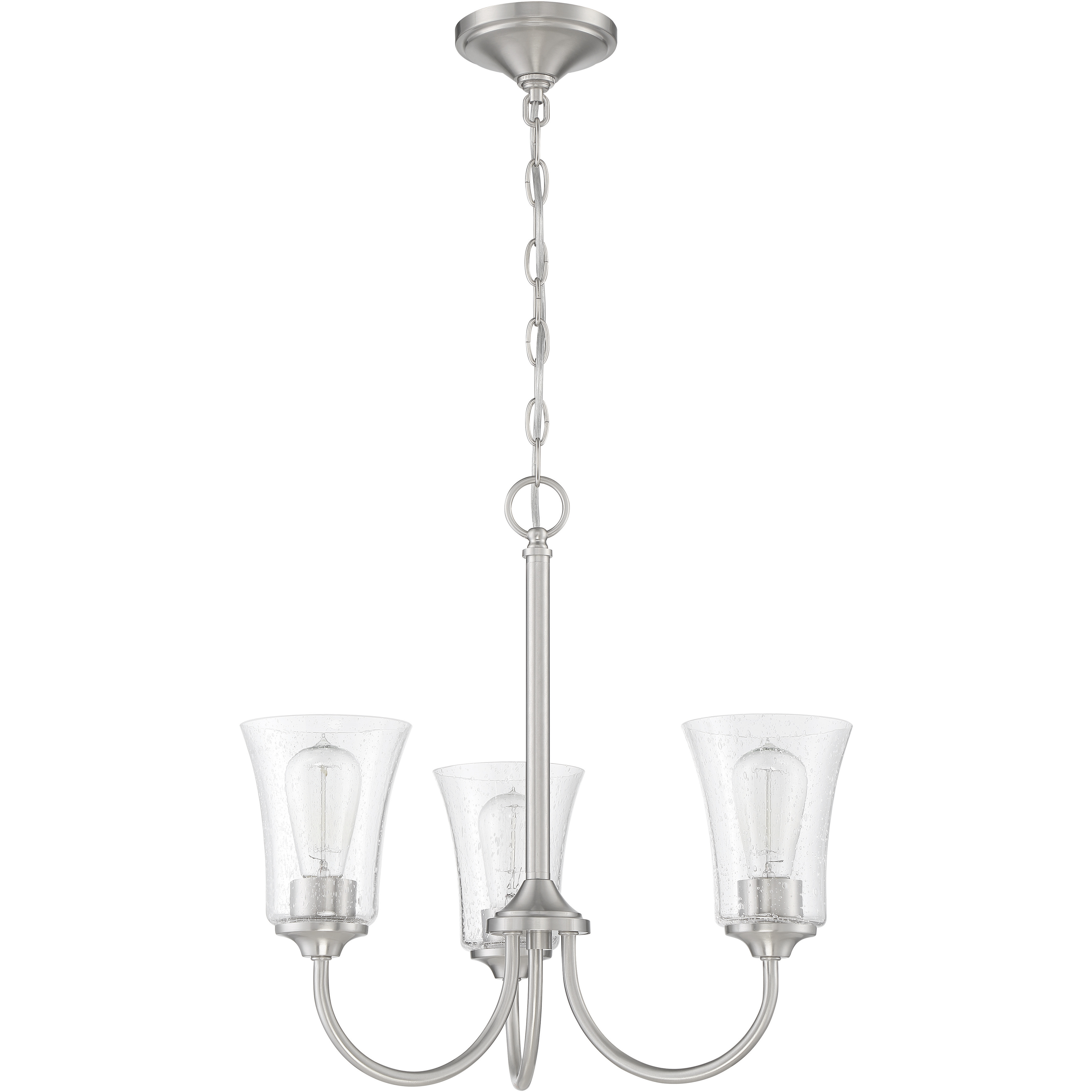 Neighborhood Gwyneth 3 Light 20 inch Brushed Polished Nickel Chandelier Ceiling Light in Clear Seeded, Neighborhood Collection