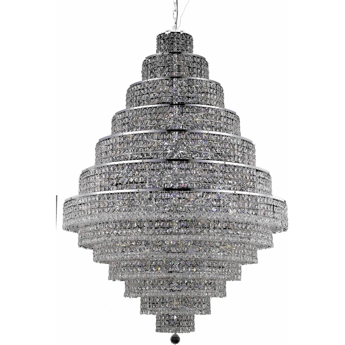 Maxime 38 Light 42 inch Chrome Foyer Ceiling Light in Clear, Royal Cut