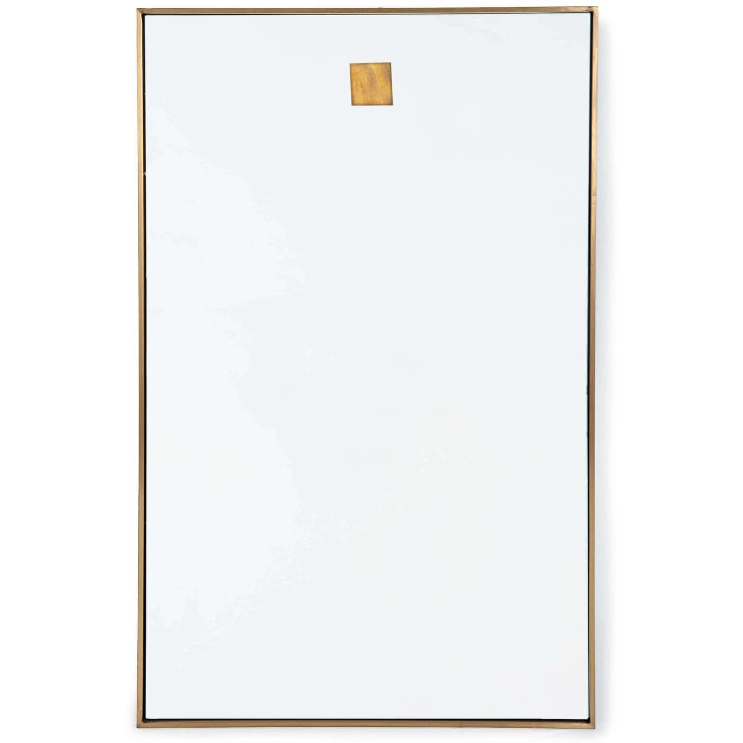 Hanging 44 X 28 inch Natural Brass Mirror, Rectangle
