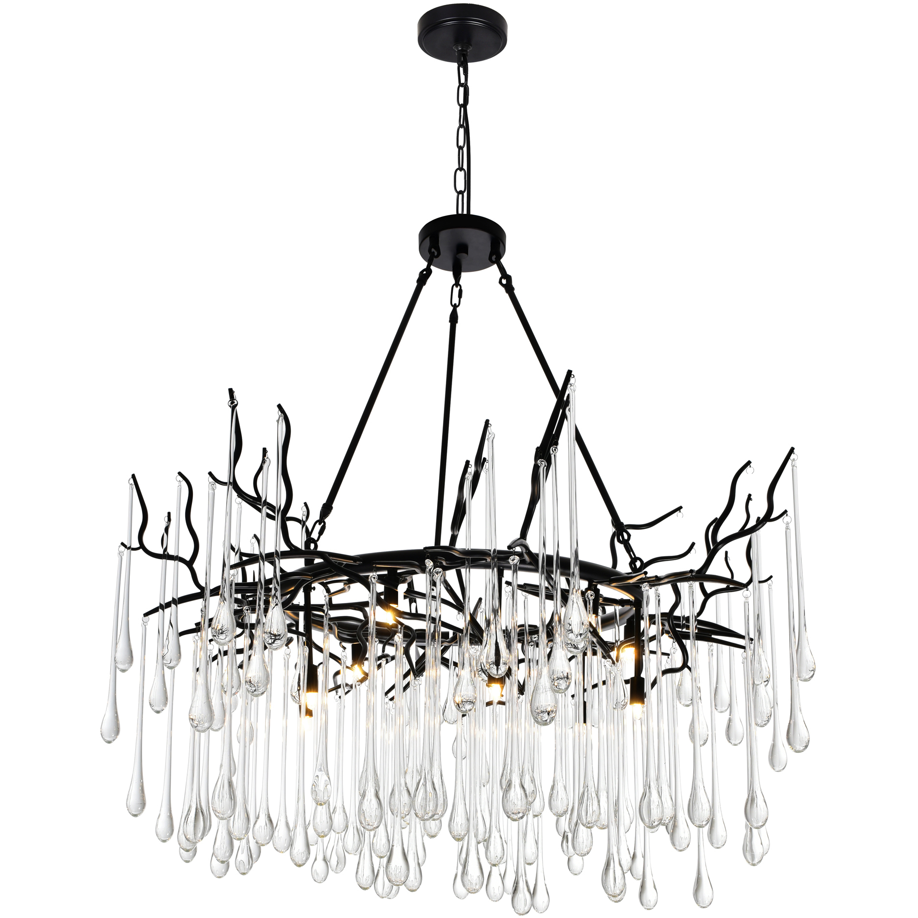 Anita 12 Light 43 inch Black Down Chandelier Ceiling Light