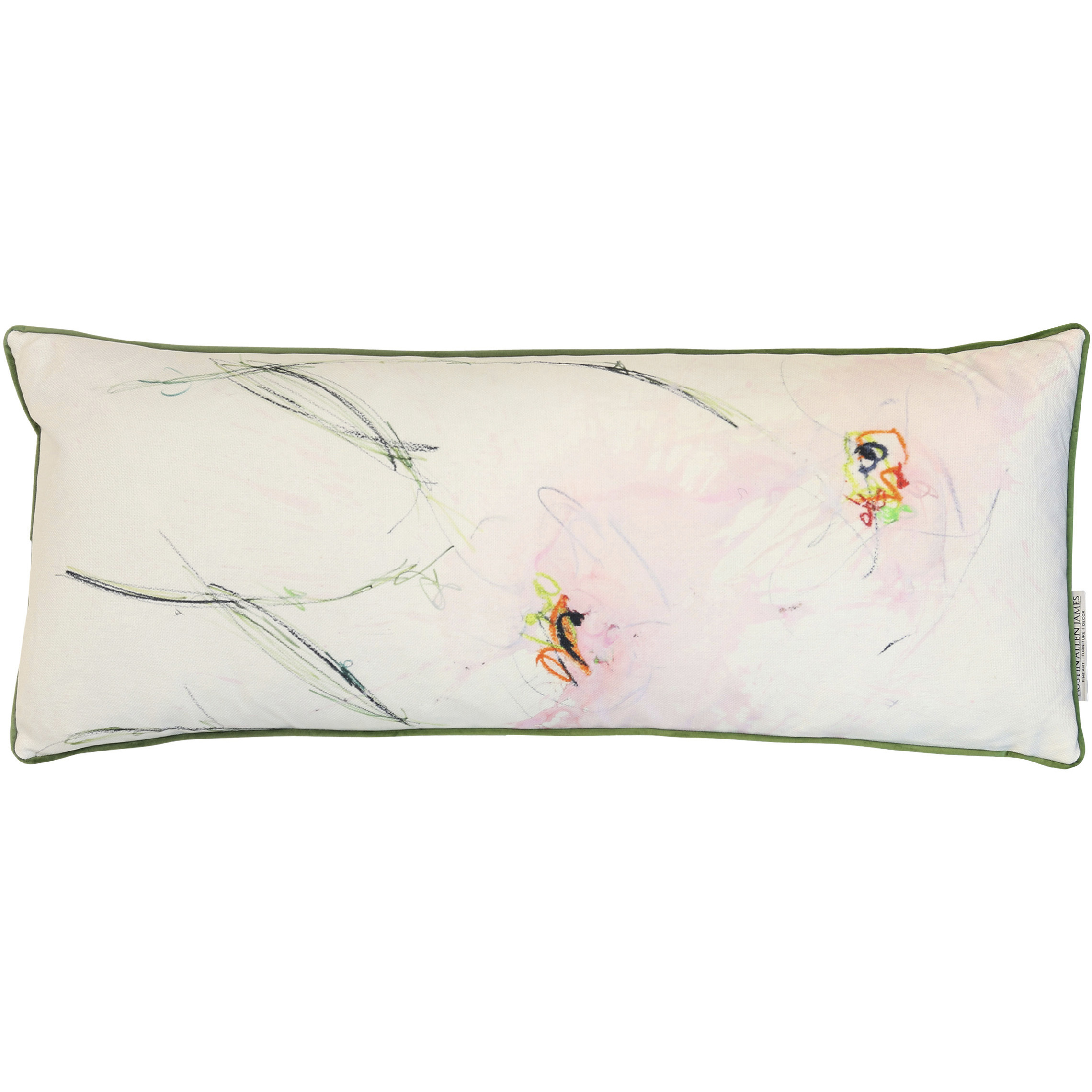 Blushing Meadow Abstract 36 inch Blush Pink Pillow in 36" x 14"