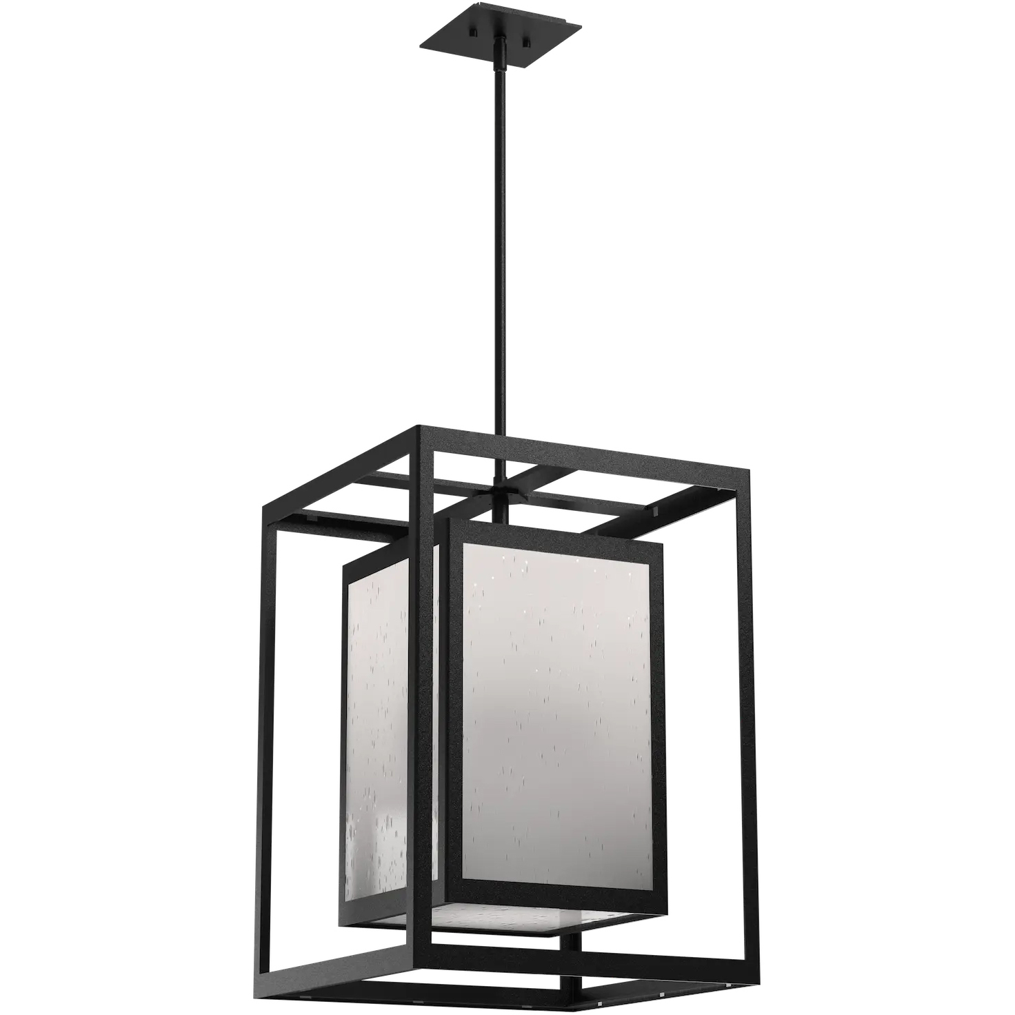 Double Box LED 16 inch Textured Black Outdoor Pendant