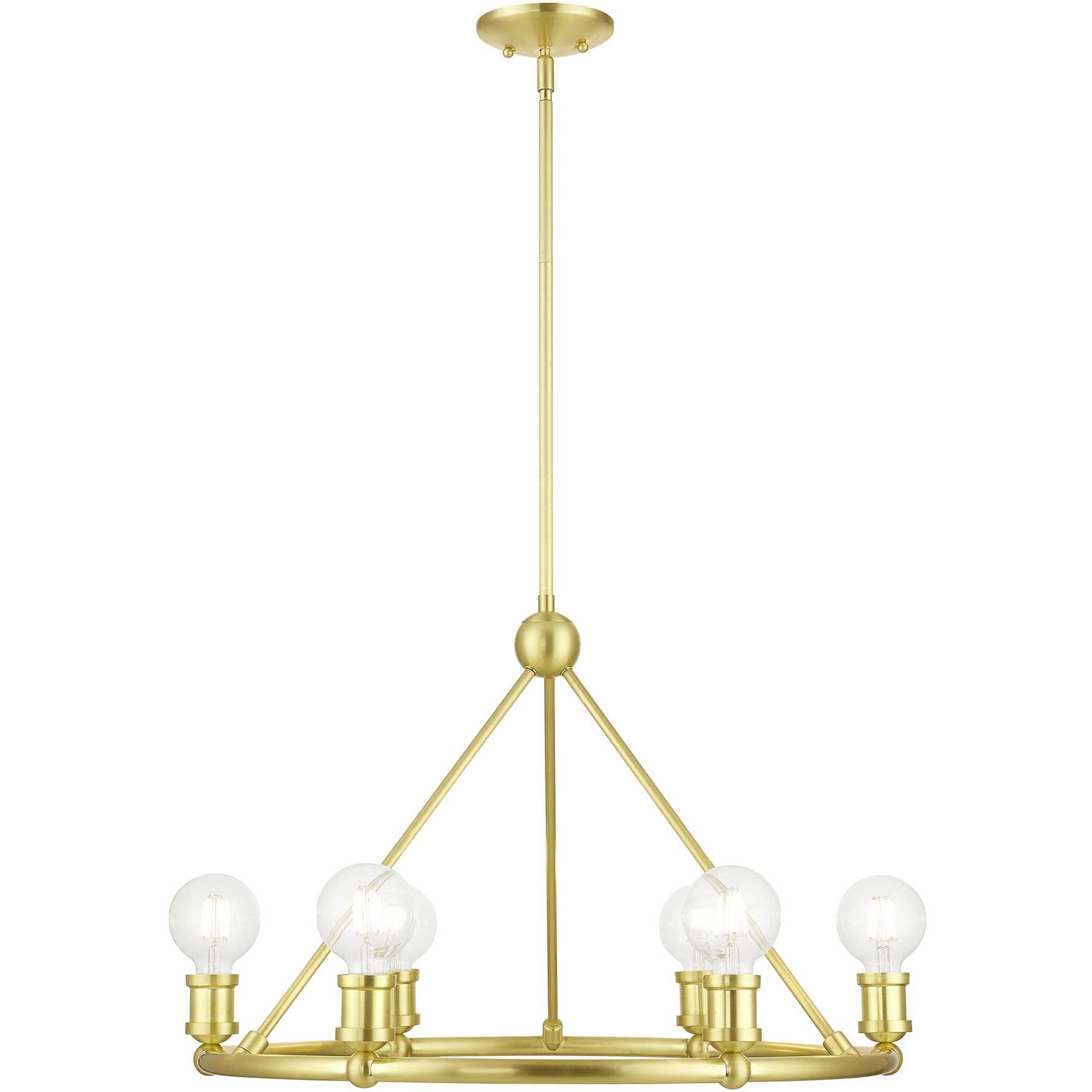 Lansdale 6 Light 25 inch Satin Brass Chandelier Ceiling Light
