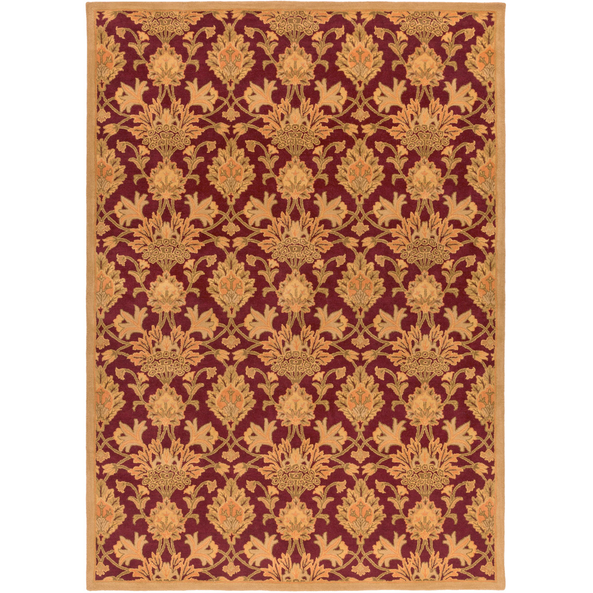 Caesar 180 X 144 inch Burgundy, Khaki, Burnt Orange, Dark Brown Rug