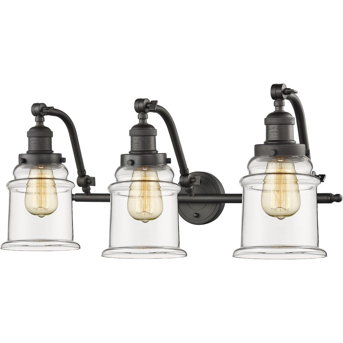 Franklin Restoration Canton LED 28 inch Oil Rubbed Bronze Bath Vanity Light Wall Light in Clear Glass, Franklin Restoration