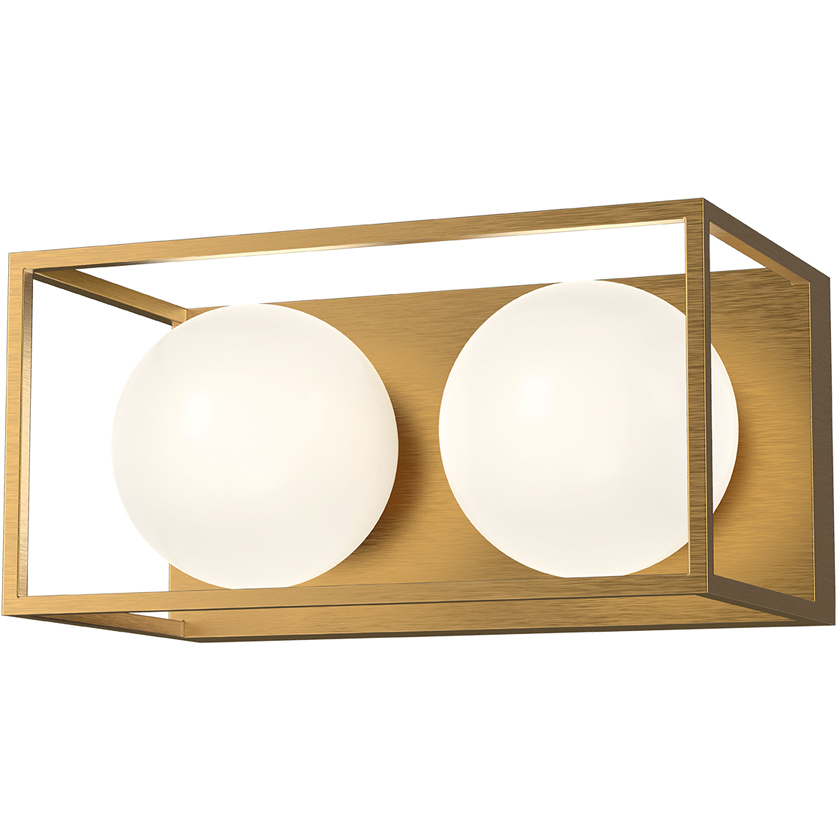 Amelia 2 Light 12.63 inch Aged Gold Bath Vanity Wall Light in Aged Brass