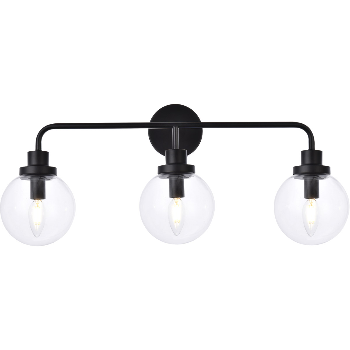 Hanson 3 Light 28 inch Black Bath Sconce Wall Light